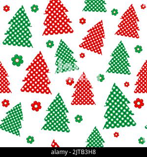 Tablecloth Christmas tree seamless pattern for wrapping paper or fabric Stock Vector