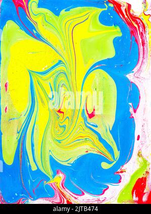 A hand painted abstract with very bright colors and made from special inks. It appears to be shot through a microscope but it wasn't. Stock Photo
