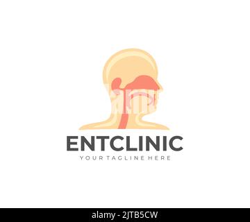 Ear nose throat clinic, medical, medicine and healthcare, logo design. Hospital, treatment, diagnosis and respiratory system, vector design Stock Vector