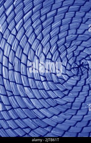 Artistic cornflower blue colored woven water hyacinth place mat Stock Photo