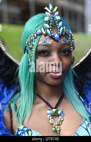 London, UK, 29/08/2022, London, UK. August 29, Thousands attends The Notting Hill Carnival 2022 beautiful carnival  people, great food and a very peaceful community for all to enjoy. Stock Photo