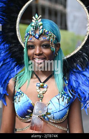 London, UK, 29/08/2022, London, UK. August 29, Thousands attends The Notting Hill Carnival 2022 beautiful carnival  people, great food and a very peaceful community for all to enjoy. Stock Photo