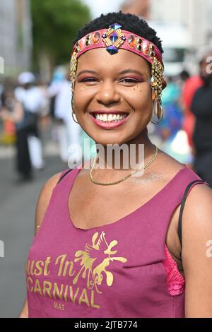 London, UK, 29/08/2022, London, UK. August 29, Thousands attends The Notting Hill Carnival 2022 beautiful carnival  people, great food and a very peaceful community for all to enjoy. Stock Photo