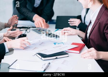 sale analysis business meeting successful team Stock Photo