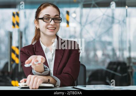 welcome job interview hiring hr virtual applicant Stock Photo