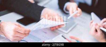 business discussion office briefing team meeting Stock Photo
