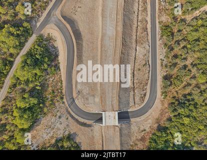 Expressway on the Peljesac peninsula under construction Stock Photo