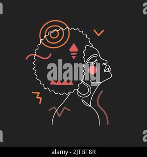 Face of a woman in a modern line style. Stock Vector