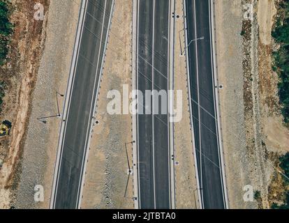 Expressway on the Peljesac peninsula under construction Stock Photo