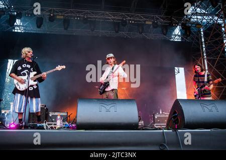 Turin Italy. 28 August 2022. The American band DIIV performs live on stage at Spazio 211 during the 'Todays Festival 2022'. Stock Photo