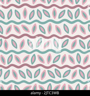 Boho ethnic wavy pattern Stock Vector