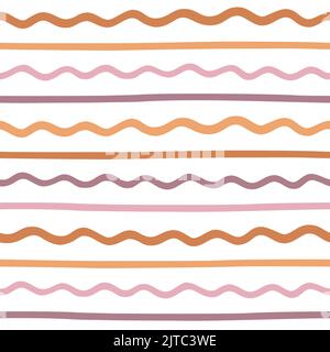 Wave and straight lines pattern Stock Vector