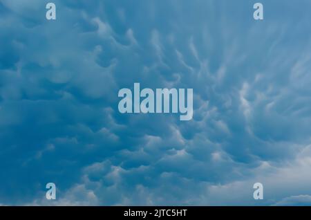Spectacular cumulonimbus mamma clouds Stock Photo