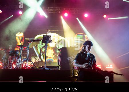 The gender fluid singer-songwriter Tash Sultana performs live during the TOdays festival in Turin Stock Photo