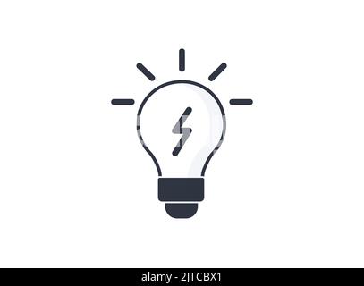 Monochromatic light bulb icon. Concept of electricity and energy crisis. Stock Vector