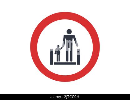 Hold the child's hand on the escalator icon. Stock Vector