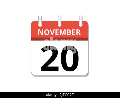 November 20 calendar icon w day of month Stock Vector Image &amp; Art - Alamy