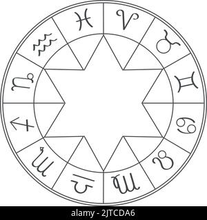 calendar zodiac symbols Stock Vector