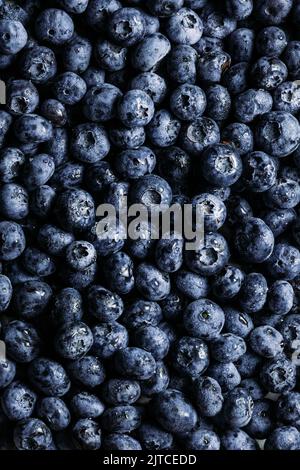 Full frame shot of fresh blueberries Stock Photo