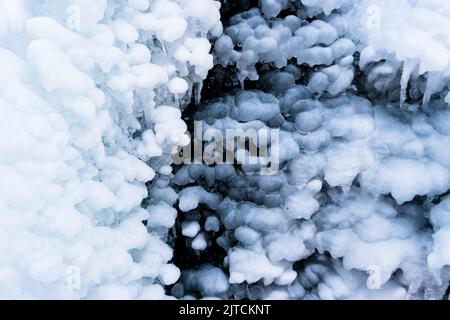 Frozen Waterfall Upstate New York - Ice formations Stock Photo