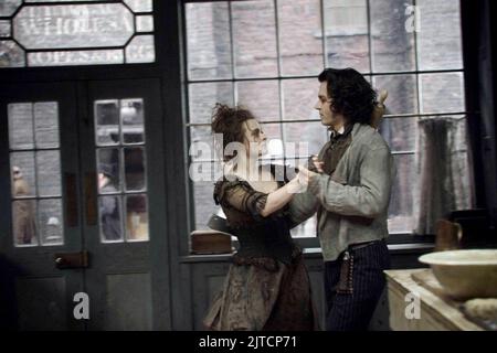 HELENA BONHAM CARTER, JOHNNY DEPP, SWEENEY TODD: THE DEMON BARBER OF FLEET STREET, 2007 Stock Photo