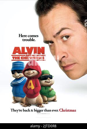 SIMON, ALVIN, THEODORE, JASON LEE POSTER, ALVIN AND THE CHIPMUNKS, 2007 Stock Photo