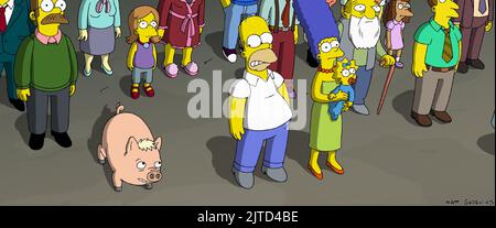 FLANDERS,SIMPSON,SIMPSON,SIMPSON, THE SIMPSONS MOVIE, 2007 Stock Photo