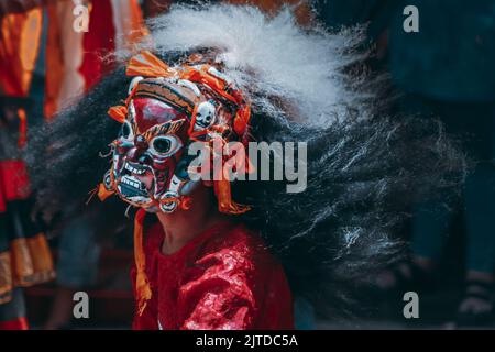 Lakhey Dance which is a traditional dance in Kathmandu and the newari communities in the Kathmandu valley, Nepal. Stock Photo