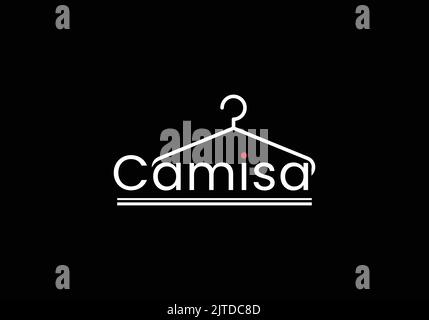Camisa Logo Design Template for Cothing Brands Hanger Logo Design Stock Vector