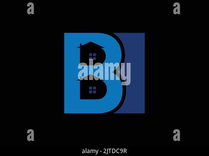 B Square Logo Design Template Window Logo Real Estate Mortgage Logo Design Stock Vector
