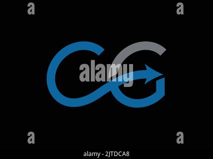 CG Initial Monogram Letter CG Logo Design Vector Template Letter c g Logo Design Stock Vector