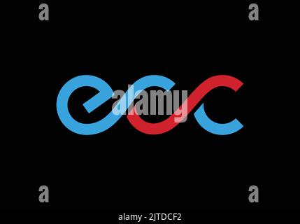 ECC Initial Monogram Letter e c c Logo Design Vector Template Letter ECC Logo Design Stock Vector