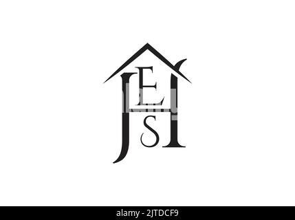 HES Construction Initial Monogram Letter hes Real Estate Logo Design Vector Template ehs Letter Logo Design Stock Vector