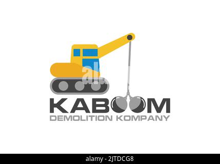 KABOOM Demolition Company Logo Design Template Stock Vector