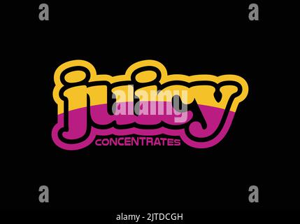 Juicy Concentrates Logo Design Template JUICY Emblem Logo Stock Vector
