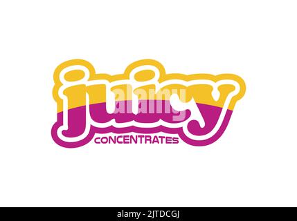 Juicy Concentrates Logo Design Template JUICY Emblem Logo Stock Vector