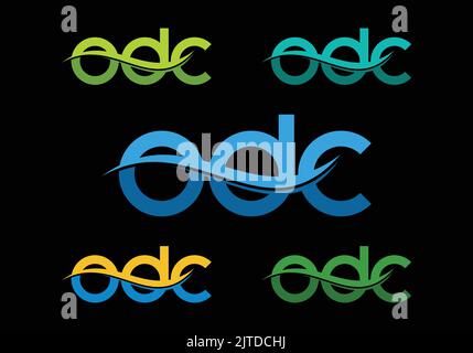 ODC Ocean Wave Initial Monogram Letter odc wave Logo Design Vector Template o d c Letter Logo Design Stock Vector