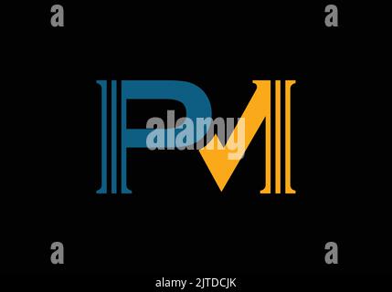 PM Initial Monogram Letter PM Logo Design Vector Template pm Letter Logo Design Stock Vector