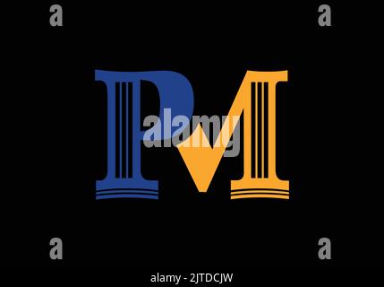 PM Initial Monogram Letter PM Logo Design Vector Template pm Letter Logo Design Stock Vector