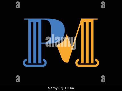 PM Initial Monogram Letter PM Logo Design Vector Template pm Letter Logo Design Stock Vector