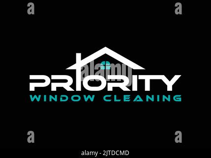 Window Cleaning Company Logo Priority Window Cleaning Company Logo Window Cleaning Services Logo Stock Vector