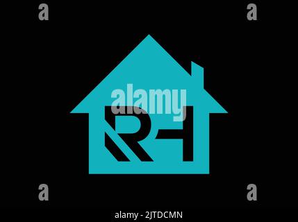 RH Real Estate Logo Design Template Stock Vector