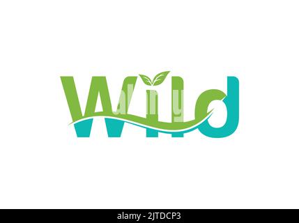 Wild Ocean Wave Plant Tree Logo Design Stock Vector