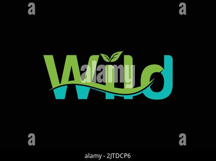 Wild Ocean Wave Plant Tree Logo Design Stock Vector