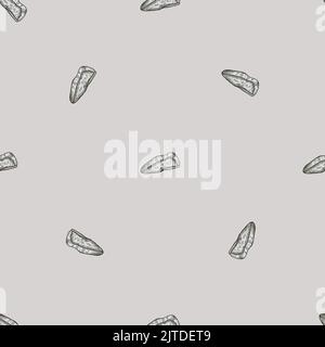 Beret engraved seamless pattern. Vintage headdress in hand drawn style. Sketch texture for fabric, wallpaper, textile, print, title, wrapping paper. V Stock Vector