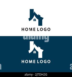 Initial letter H  Home logo icon vector illustration design Stock Vector