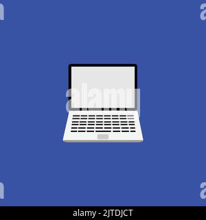 Laptop icon sticker design technology colorful background Stock Vector
