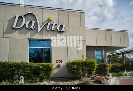Houston, Texas USA 12-05-2021: DaVita building exterior in Houston, TX. Kidney dialysis clinical treatment center. Stock Photo