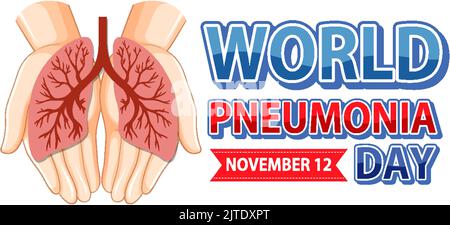 World Pneumonia Day Logo Design illustration Stock Vector