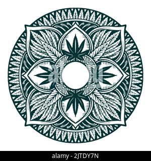 Cannabis Mandala Weed Leaf Silhouette Vector illustrations for your work Logo, mascot merchandise t-shirt, stickers and Label designs, poster, greetin Stock Photo